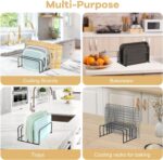Cutting Board Organizer, [2-Pack] Cutting Board Holder Rack, Baking Cookie Pan Sheets Cooling Small Racks Storage Stand for Kitchen Cabinet, Countertop Bakeware Organizer 7.08 x 5.51 x 3.15 in - Image 4