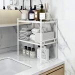 Metal Stackable Space-Saving Multi-Layered Organizer, Cabinet Organizer Shelve, Under Sink Storage, Pot Rack, for Home Kitchen Supplies and Utensils (33cm)