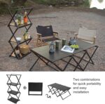 Crystalberry 2 in 1 Folding Shelf Storage Rack, 3-Tier Heavy Duty Foldable Metal Rack Storage Shelving Unit, Aluminum Alloy Organizer Shelves with Carry Bag for Kitchen Camping Picnic - Image 4
