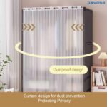 DAYONG 109 * 45 * 166.5CM Foldable Wardrobe, Portable Closet with 2 Hanging Rods and 4 Storage Shelves, Non-Woven Fabric And Dustproof Deisgn For Using in Bedrooms and Apartments - Image 4