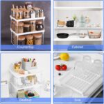 Cabinet Organizer Shelf, 2 Pcs Foldable Stackable Spice Rack, Ventilated Material Pantry Storage Shelves, Counter Shelf for Cabinets, Countertop, Makeup, Bathroom, Desk, Cupboard, White - Image 4
