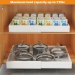 Pull Out Cabinet Organizer, Expandable Drawer Organizer, Pot and Pan Organizer for Under Cabinet, Pantry Kitchen Organizers and Storage Pan Organizer Storage Drawers (White, Expandable 42-68cm) - Image 6