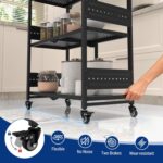 WORKPRO 5-Tier Folding Shelf, No-Assembly Metal Storage Rack with Wheels, 750 lbs Capacity (with Leveling Feet), Collapsible Shelving Unit for Kitchen, Pantry, Bathroom & Closet Organization - Image 7