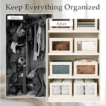 Wardrobe Clothes Organizer, 4 Pack Drawer Organizers and Storage, Foldable Closet Organizer Bins Storage Containers for Organizing Clothing Jeans Toys Book Shelves Closet Wardrobe - Image 3