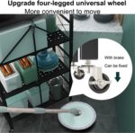 Foldable Storage Shelves Unit,Heavy Duty Kitchen Storage Rack Free Standing Storage Organiser Shelving Unit,5-Tier Folding Shelf Rack Organizer Cart with Rolling Wheels - Image 4
