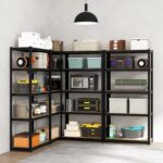 Beauenty Storage Shelves,Metal Shelves,Storage Rack 180cm, 5 Layers (80 KG Loading Capacity Per Shelf) Metal Storage Rack Height Adjustable Storage Shelves (Black, B) - Image 6