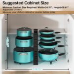 MUDEELA Pots and Pans Organizer for Cabinet Pan Organizer Rack for Cabinet with 3 DIY Methods, Adjustable Pot Organizer Rack with 8 Tiers, Pan Pot Rack for Kitchen Cabinet Organizer and Storage - Image 2