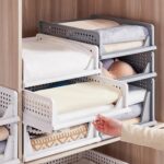 5 Pack Cabinet Organizer for Clothes Foldable Bathroom Cupboard Organizer Multifunction Clothes Storage Plastic Cabinet Storage Organizer for Wardrobe, Bathroom - Image 8
