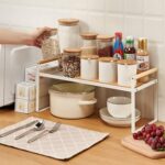U-HOOME Kitchen Cabinet Pantry Shelf,Cupboard Stand Spice Rack Organizer,Stackable Countertop Organization and Storage For Kitchen Bathroom Office (1 pack-White Large) - Image 3