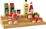 U-HOOME Expandable Spice Rack Organizer for Cabinet,Bamboo Spice Organizer for Countertop Seasoning Shelf Storage for Kitchen Pantry Countertop Pantry Kitchen Shelf Organiser Spice Shelf