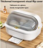 Dish Drying Rack,Large Dish Racks Organizers with Drainboard,Household with Lid Dish Draining RacK,Tableware Storage Box for Kitchen Counter Cabinets,for Kitchen,35 * 27 * 29CM (White) - Image 2