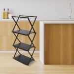 Crystalberry 2 in 1 Folding Shelf Storage Rack, 3-Tier Heavy Duty Foldable Metal Rack Storage Shelving Unit, Aluminum Alloy Organizer Shelves with Carry Bag for Kitchen Camping Picnic - Image 7
