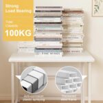 Mobile Computer Desk, Folding Desk With Storage Shelf, Home Office Desk With Wheels For Computer Workstation (With shelve, 80 x 58 x 75 CM) - Image 6