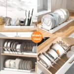 HIKKY Expandable Pots and Pans Organizer, Pots Lid Organizer Rack for Kitchen Cabinet Organizers and Storage with 7 Adjustable Dividers and Anti-scratch Strip - Image 6