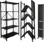 Rolling Cart Kitchen Trolley 5-Tier Shelf Rolling Utility Cart with Handle Adjustable Mobile Trolley Foldable Kitchen Storage Cart 220330
