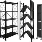 Rolling Cart Kitchen Trolley 5-Tier Shelf Rolling Utility Cart with Handle Adjustable Mobile Trolley Foldable Kitchen Storage Cart 220330