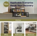 HOUSE AGAIN 2 Tier Pull Out&Down Cabinet Organizer, Drop Down Spice Rack Shelf Easy Reach for Upper Kitchen Cabinet, Slide Out Storage Basket Drawer with Handle for Pantry/Cupboard/Office, 2 Fix Mode - Image 7