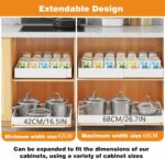 Pull Out Cabinet Organizer, Expandable Drawer Organizer, Pot and Pan Organizer for Under Cabinet, Pantry Kitchen Organizers and Storage Pan Organizer Storage Drawers (White, Expandable 42-68cm) - Image 4