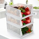 Stackable Storage Bins, Plastic Clothes Drawer Organizer, Wardrobe Storage Box Shelf Basket, Foldable Sliding Bins for Cabinet, Laundry, Bedroom Closet, Office Supplies, White 3 Pcs - Image 6