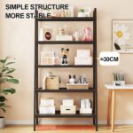 Modern Bookshelf for Home & Office - 5-Tier Storage Rack, Bookshelf Organizer, Living Room Book Storage, Space-Saving Shelf for Bedroom, Living Room and Home Office, Black - Image 5