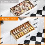HASTHIP® 2Pcs Spice Drawer Organizer Spice Rack, 4 Tiers Clear Acrylic Seasoning Jars Storage Tray, Stepped Anti-Skid Kitchen Storage Shelf for Kitchen, Countertop, Cabinet, 11x19 inch - Image 4