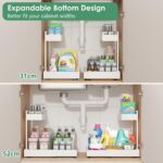 Angju Expandable Under Sink Organizers and Storage, 2 Tier Under Cabinet Organizer, Heights Adjustable Pull Out Rack for Kitchen Bathroom Laundry - Image 3