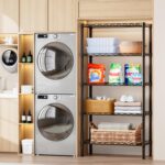 5 Tier Shelving Unit Adjustable Wire Shelves Organizer Shelf Rack Heavy Duty Storage Unit Metal Storage Rack Durable Organizer (Black) - Image 2
