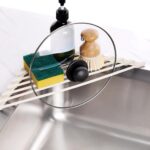 Tomorotec Compact Silicone-Coated Triangle Dish Drying Rack for Sink Corner - Foldable Stainless Steel Over-The-Sink Organizer and Storage Shelf - Image 4