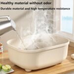 Dish Drying Rack,Large Dish Racks Organizers with Drainboard,Household with Lid Dish Draining RacK,Tableware Storage Box for Kitchen Counter Cabinets,for Kitchen,35 * 27 * 29CM (White) - Image 5