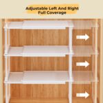 Beauenty 1Pcs Stackable Closet Tension Shelf for Wardrobe, Expandable Metal Storage Rack Adjustable Organizer DIY Divider Separator for Cabinet Wardrobe Cupboard Kitchen(53-88cm/25cm wide) - Image 5