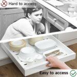 Expandable Pull-Out Cabinet Organizer, 21" Deep Drawer for Kitchen Cabinets, No Drill Slide-Out Shelves with Adhesive Nano Film for Pantry & Storage - Image 5