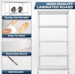 5-Tier Medium Duty Storage Shelf Rack for Home, Garage & Warehouse (40CM, White) - Image 4
