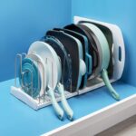 Youcopia Storemore Expandable Cookware Rack Adjustable Pan Organizer for Kitchen Cabinet Storage, Made from Durable Plastic and Steel, White - 50138 - Image 7