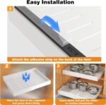 Pull Out Cabinet Organizer, Expandable Drawer Organizer, Pot and Pan Organizer for Under Cabinet, Pantry Kitchen Organizers and Storage Pan Organizer Storage Drawers (White, Expandable 42-68cm) - Image 7