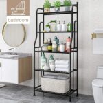 Storage Shelving Rack Unit Heavy Duty Organizer Kitchen Storage Rack Metal Plant Stand Shelf for Laundry Bathroom Kitchen Pantry Closet Indoor/Outdoor (5-Tier, Black) - Image 5
