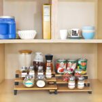 Exrp Spice Rack Organizer for Cabinet, 3 Tier Bamboo Spice Storage，Set of 2 Bamboo Perfume Organizer Stand,Cupcake Stand Holder, Shelf Risers for Figures, Dessert Shelves for Kitchen Cabinet，for Party - Image 5