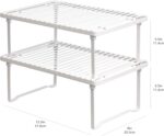 Amazon Basics Stackable Metal Kitchen Storage Shelves, Set of 2 - White - Image 6