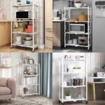 Toshionics 3/4/ 5 shelf Foldable Storage Shelf Unit with Wheel, Heavy Duty Storage Shelving Unit for Kitchen Garage Laundry Bathroom Office, No Assembly Needed 360 steering (4 Layer, White) - Image 4