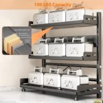 U-HOOME Spices Organizer For Cabinet,Metal Height-Adjustable Standing Spice Rack Seasoning Organizer Rack,Countertop Organizer Kitchen Storage & Organization Shelf for Pantry Bathroom (40cm 3tire) - Image 3