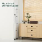 DEANIC 5-Shelf Folding Bookcase with Wheels, Heavy Duty Storage Shelves, Freestanding Metal Wire Shelving Unit for Living Room, Office, Kitchen, Basement, Pantry (White) - Image 5