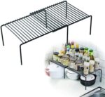 2PCS Expandable Cabinet Countertop Shelves, Adjustable Cabinet Shelves for Kitchen, Organizer Storage Rack, Pantry Drawer Shelf Organizers Shelf Rack Stand Space Saver