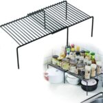 2PCS Expandable Cabinet Countertop Shelves, Adjustable Cabinet Shelves for Kitchen, Organizer Storage Rack, Pantry Drawer Shelf Organizers Shelf Rack Stand Space Saver