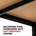 Rhino Racking - 5 Tier Heavy-Duty Industrial Storage Shelves - Black - 180x90x30cm - Image 4