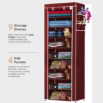 YouCopia Collapsible Wardrobe 9 Shelves Storage Clothes Storage Rack Quick Wardrobe/Cabinet/Multipurpose Storage Rack, Foldable, Collapsible Fabric Organizer (Maroon) - Image 3