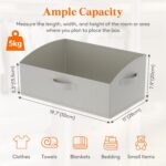 Lifewit Storage Baskets for Shelves, 6 Packs Non-woven Fabric Trapezoid Closet Organizer Bins with Handles, Foldable Clothing Containers Box for Clothes, Towel, Book, DVD, Hats, Large, Light Grey - Image 2
