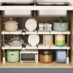2 Tier Kitchen Sink Dish Rack, Expandable Under Sink Storage with 5 Removable Panels, Expandable Cabinet Shelf Organizer, Under Shelf Storage Organize Rack Holder for Kitchen, Bathroom - Image 7