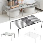 conobo Expandable Storage Rack, Set of 2 Kitchen Countertop Organizer Shelf, Cabinet Shelf Organizers Storage Rack Space Riser, Pantry Cupboard Shelf Home Organization and Storage (B)