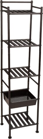Amazon Basics 5-Tier Bathroom Shelving Unit with Basket