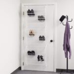 IN.HOUSE Over The Door Shoe Rack,foldable Space Saver Shoe Storage Shelf Non-slip Metal Wall Hanging Shoe Organizer For Boots Sneaker High Heels-white 55x19x180cm(22x7x71inch) - Image 2