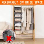 Foldable 5-Tier Hanging Closet Organizer with 2 Side Pockets – Grey Fabric Storage for Clothes, Bags & Accessories - Image 5